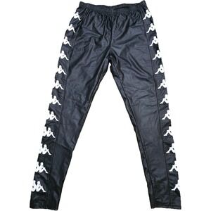 NWT Kappa Women's Black Athletic Aport Skinny Ankle Pants Size L Elastic Waist